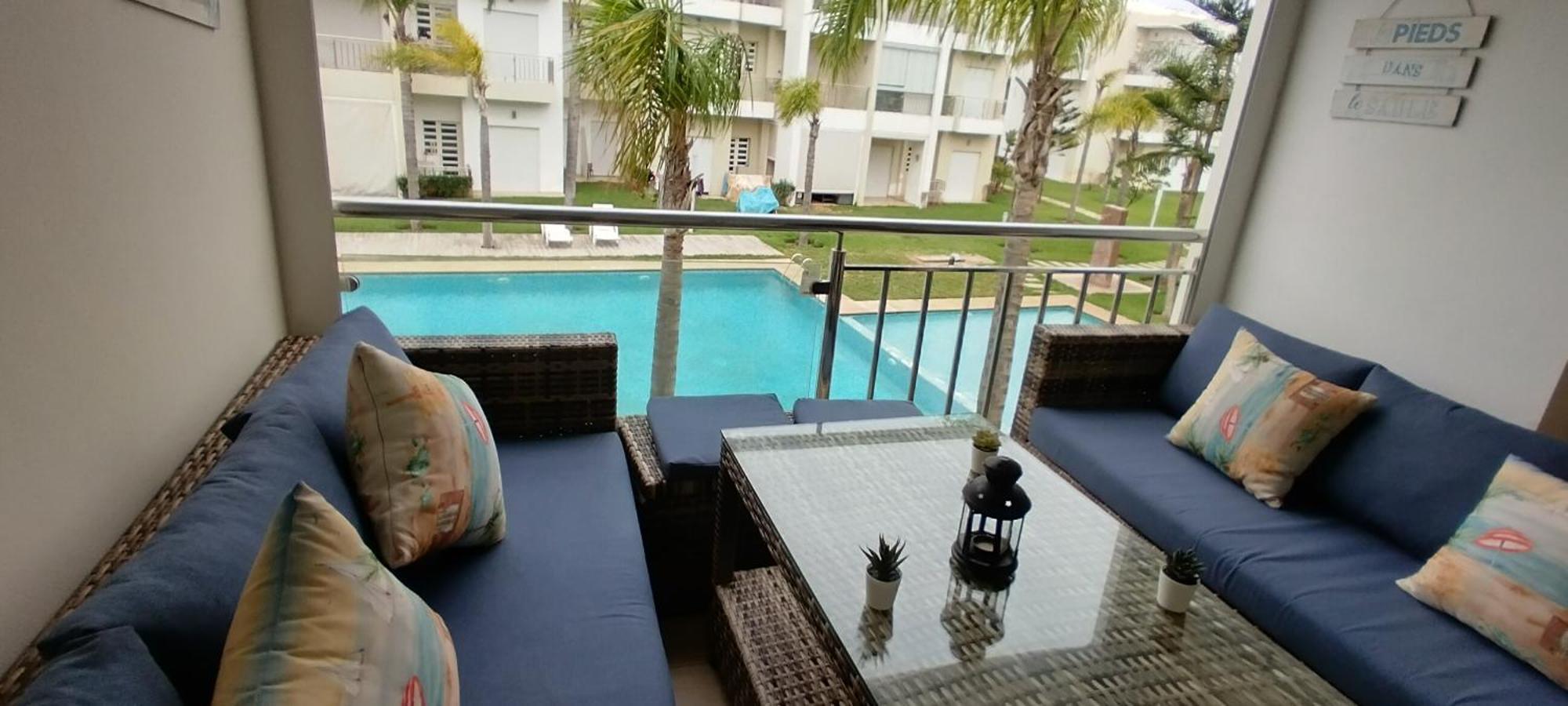 F3 Casabay Beach Sidi Rahal Vue Sur Piscine Kültér fotó